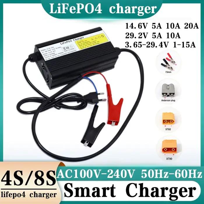 Chargeur Lifepo4 29.2V 14.6V 5A 10A 20A AC100-240V pour réseau