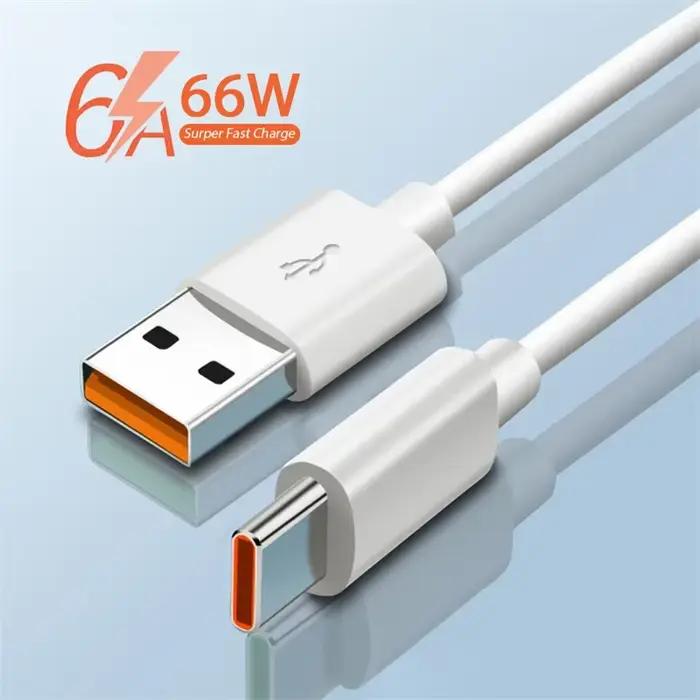 Chargeur rapide 66W et câble USB Type-C pour Huawei Mate 50 P50 P60 Nova 12i Honor 90 Lite Magic 5 adapté pour usage quotidien et cadeau spécial