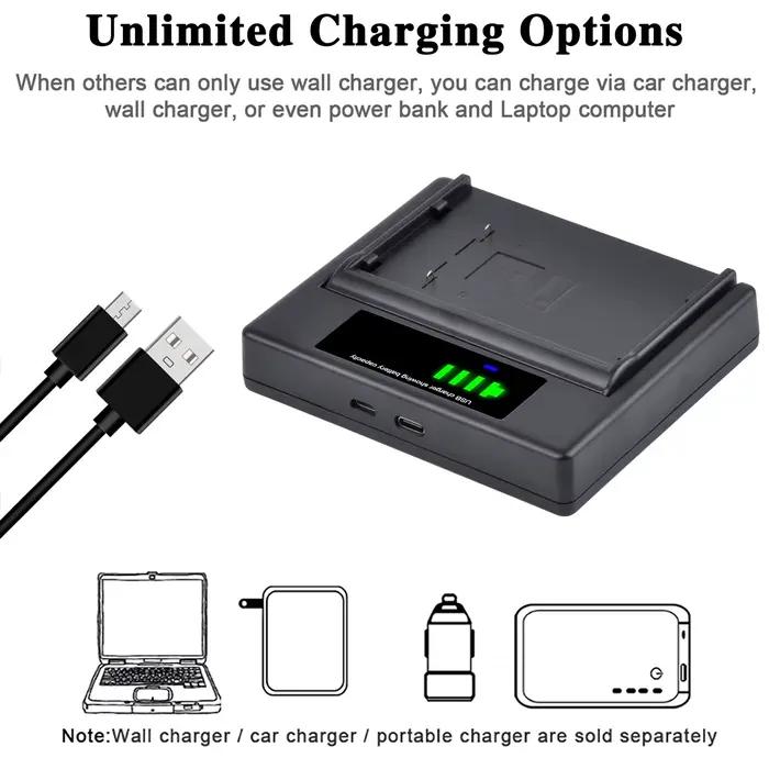 6V 4200mAh BN-V25U VW-VBS2E Batterie et Chargeur USB pour JVC BN-V22U
