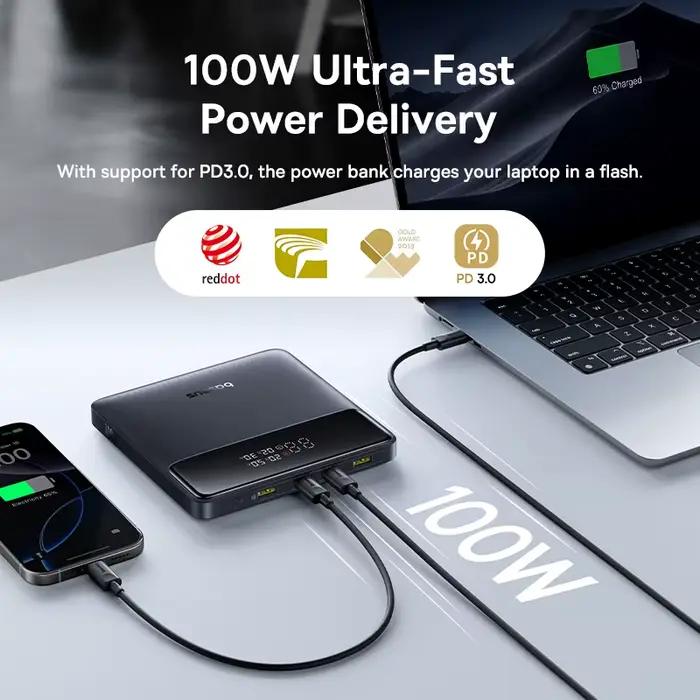 Baseus 100W batterie externe 20000mAh capacité PD charge rapide chargeur