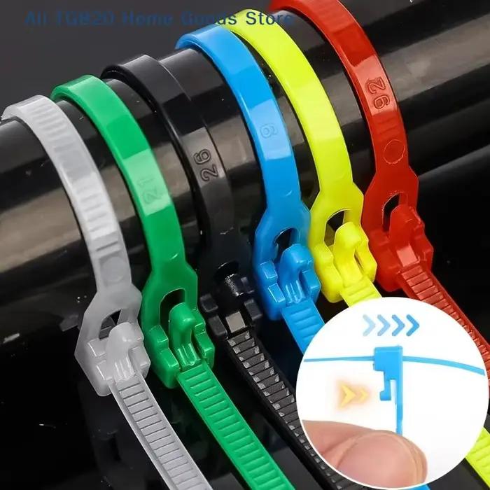 [TG820] 100 attaches-câbles détachables en plastique coloré