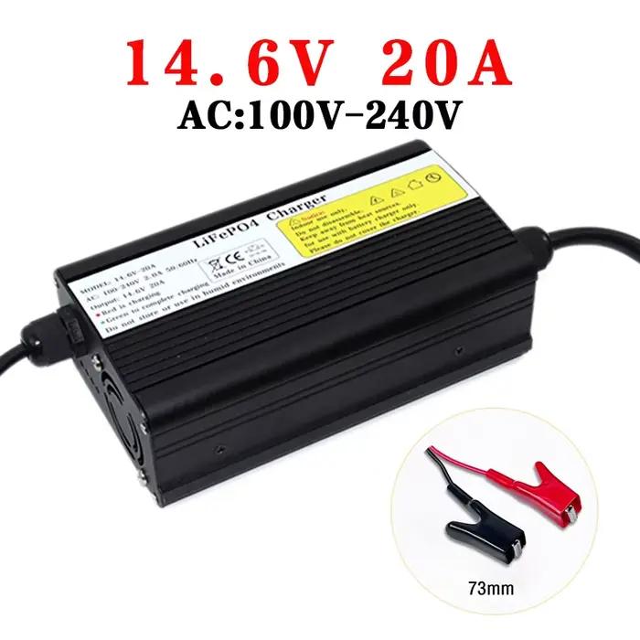 Chargeur Lifepo4 29.2V 14.6V 5A 10A 20A AC100-240V pour réseau