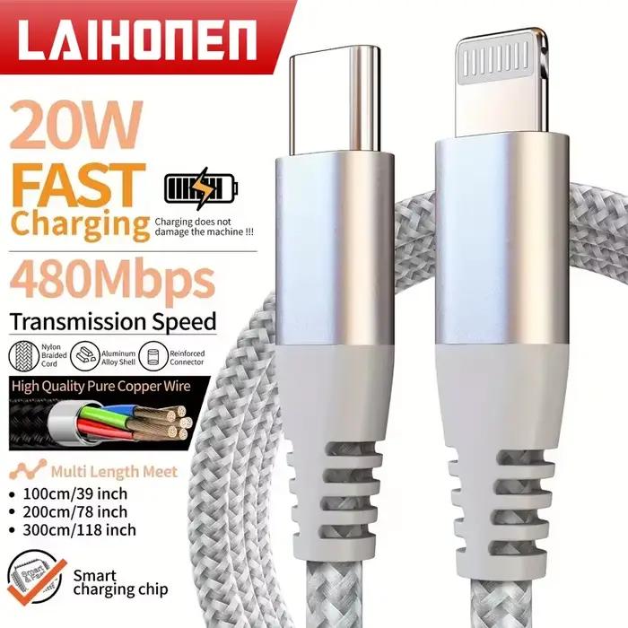 LAIHONEN pour iPhone 14 13 12 certifié MFI Type c vers Lightning câble de charge rapide pour iPad