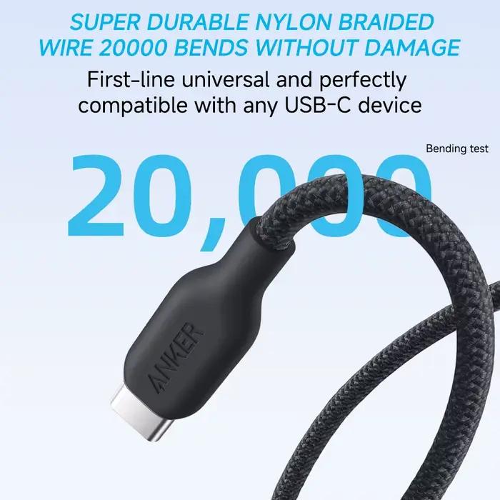 Câble USB-C Anker 240W Charge Rapide Tressé Biologique Pour iPhone iPad MacBook Occasions Spéciales
