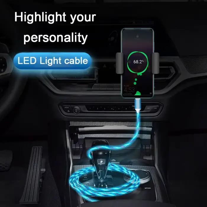 LED USB C fil lumineux Type C Charge rapide Micro USB fil