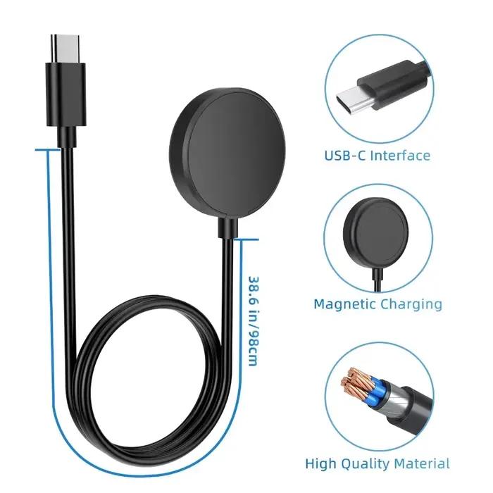 Chargeur USB-C pour Samsung Galaxy Watch 7/6/6 Classic/5/5 Pro/4/4 Classic accessoire de montre intelligente chargeur de remplacement polyvalent et fiable pour les utilisateurs professionnels et les sportifs