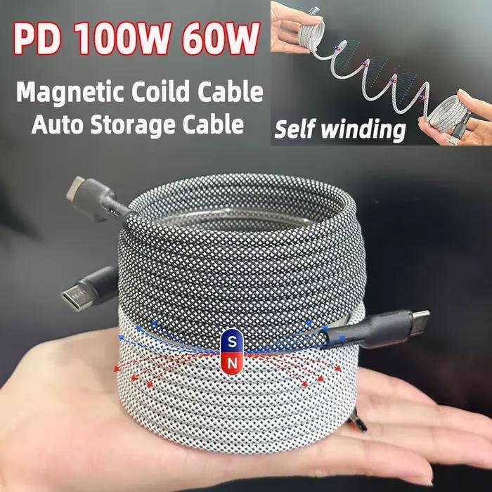 Câble magnétique USB Type C vers C 100W 60W