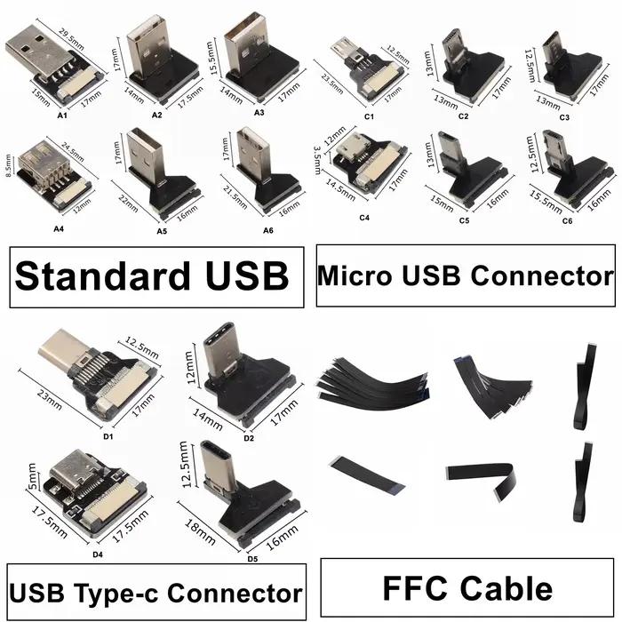 Connecteurs de prise Micro USB Type C