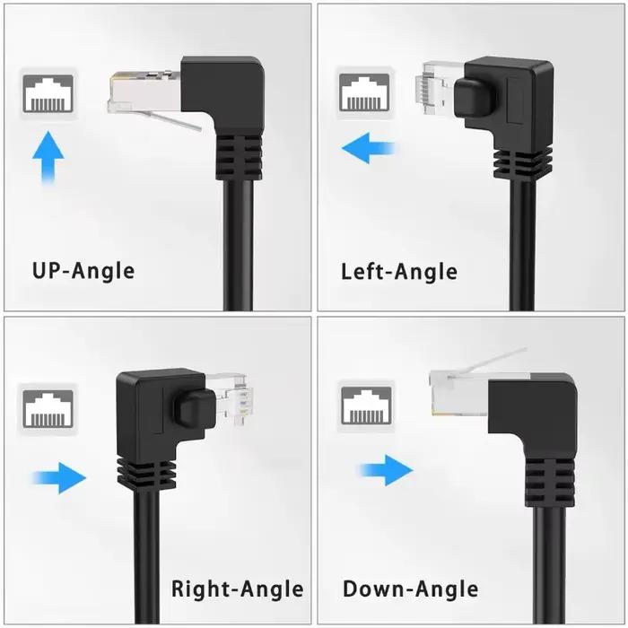 Connecteur de câblage réseau RJ45 à 90 degrés CAT7, ligne d'extension RJ45