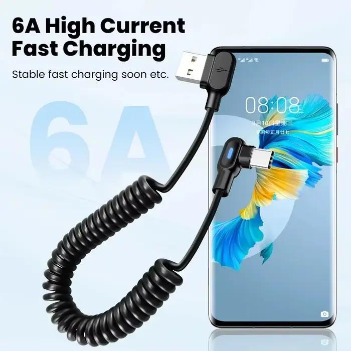 Câbles USB Type C enroulés rétractables