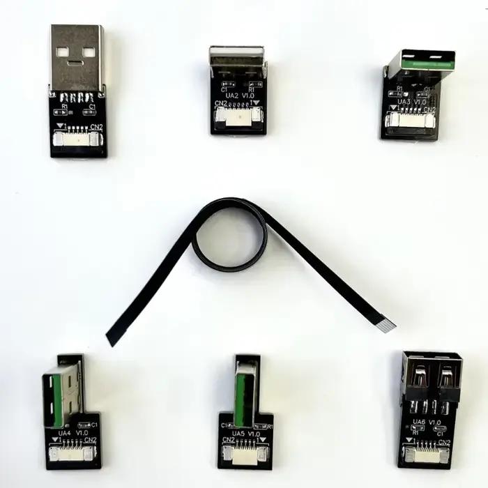 FPC Super plat Flexible Angle droit 90 coude type-a/USB-C/Micro-B/Mini-B mâle FPV Charge de données connecteur USB2.0 câble adaptateur FFC