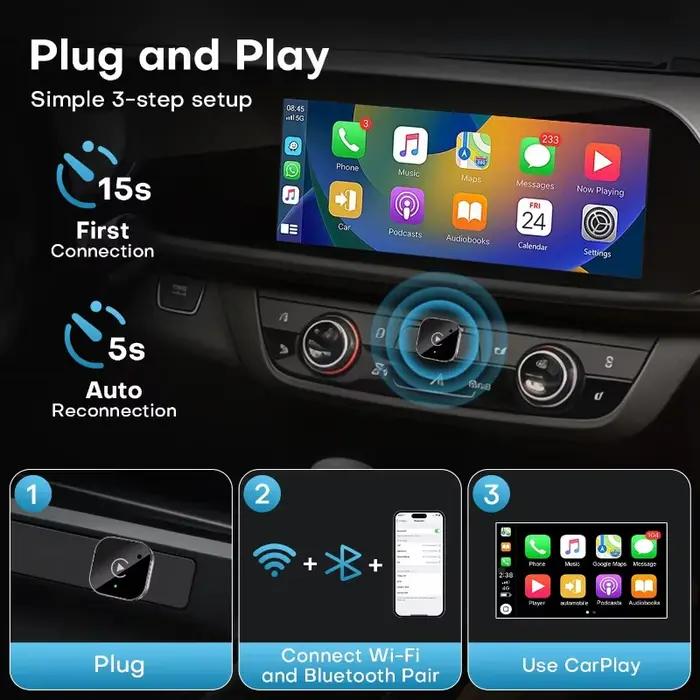 Adaptateur sans fil CarPlay Android Auto