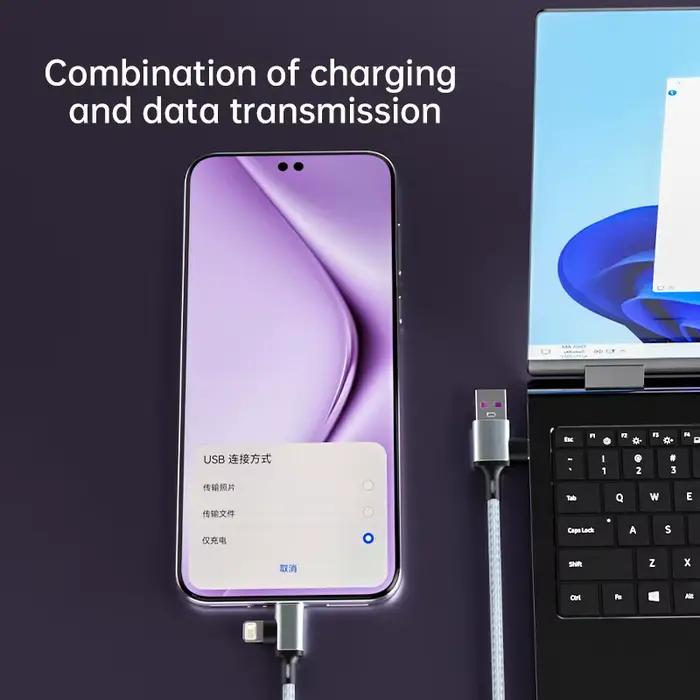 Câble PD 2 en 1 USB A Type C vers Lightning