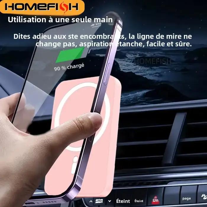 HOMEFISH Chargeur magnétique sans fil pour voiture pour téléphone/tablette/montre