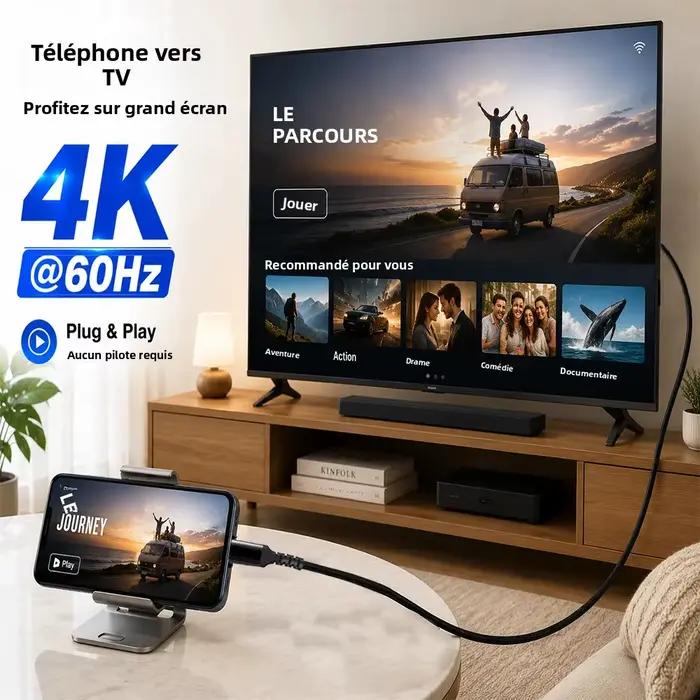 Câble USB C vers HDMI 4K 60Hz