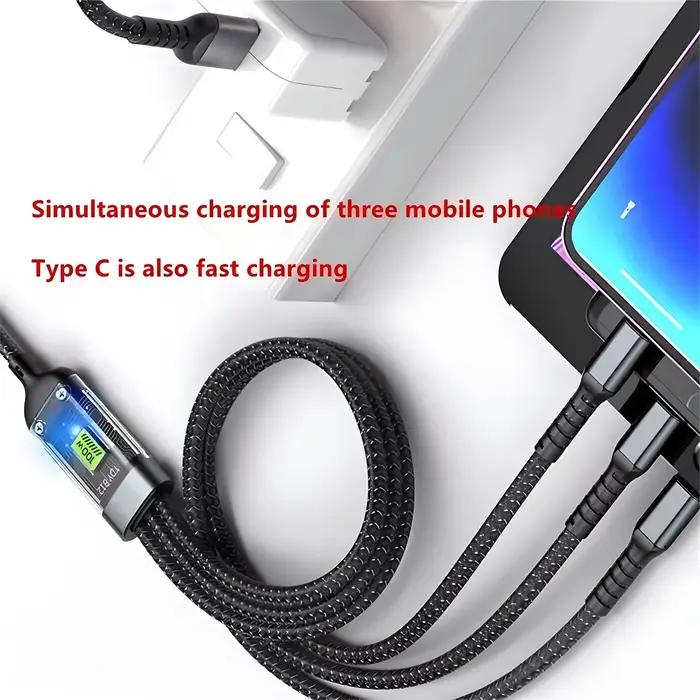 Câble de charge rapide Transparent 3 en 1