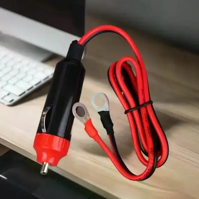 Câble d'alimentation pour voiture 50 cm avec prise allume-cigare et connecteur à œillet pour batterie