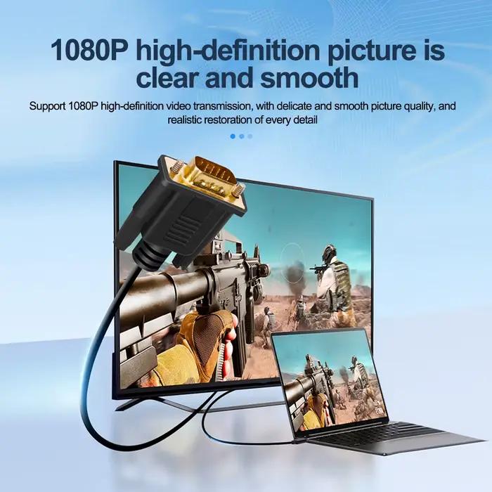 Câble adaptateur USB C vers DVI 1080P USB Type C 3.1 vers VGA