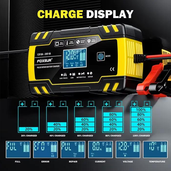 Chargeur de batterie 12V 24V pour moto
