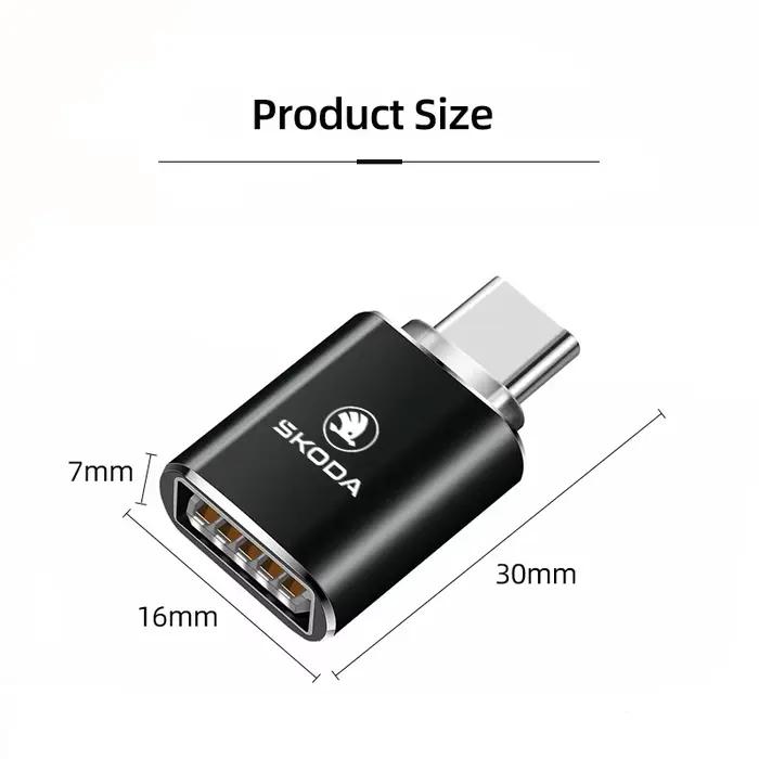 Adaptateur de câble de chargement de convertisseur de Port USB de Type C vers pour Skoda Octavia Superb Rapid Kodiaq Karoq Fabia Kamiq Enyaq Citigo Scala
