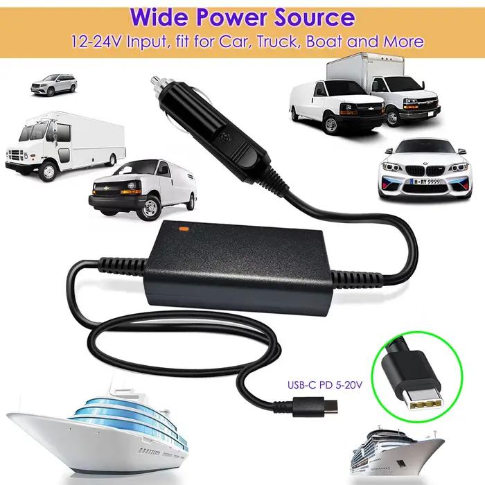 Chargeur de voiture universel 100W 12V-24V USB-C PD 5V 9V 12V 15V 3A 20V 5A