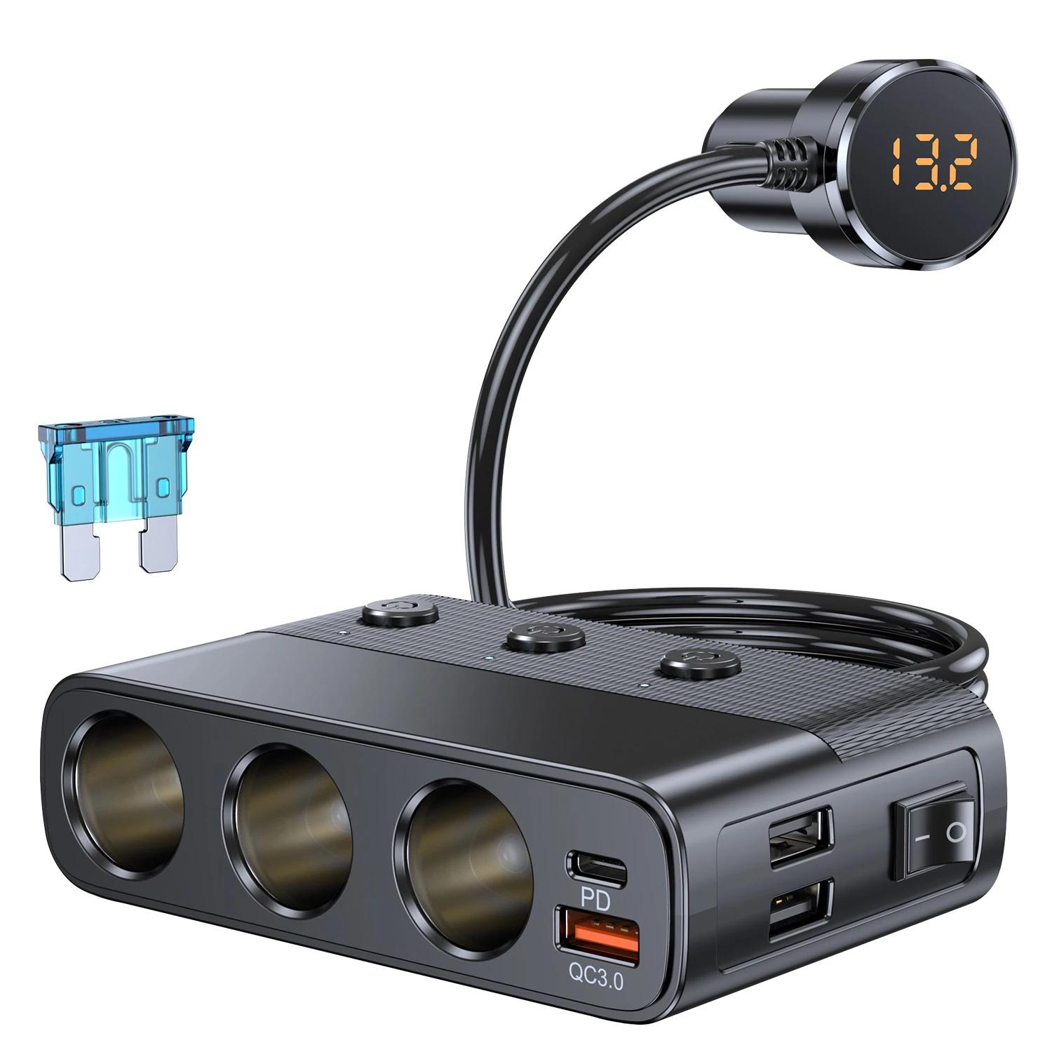 Chargeur de voiture multifonction 127W, Super Flash, adaptateur de tête de Conversion allume-cigare 