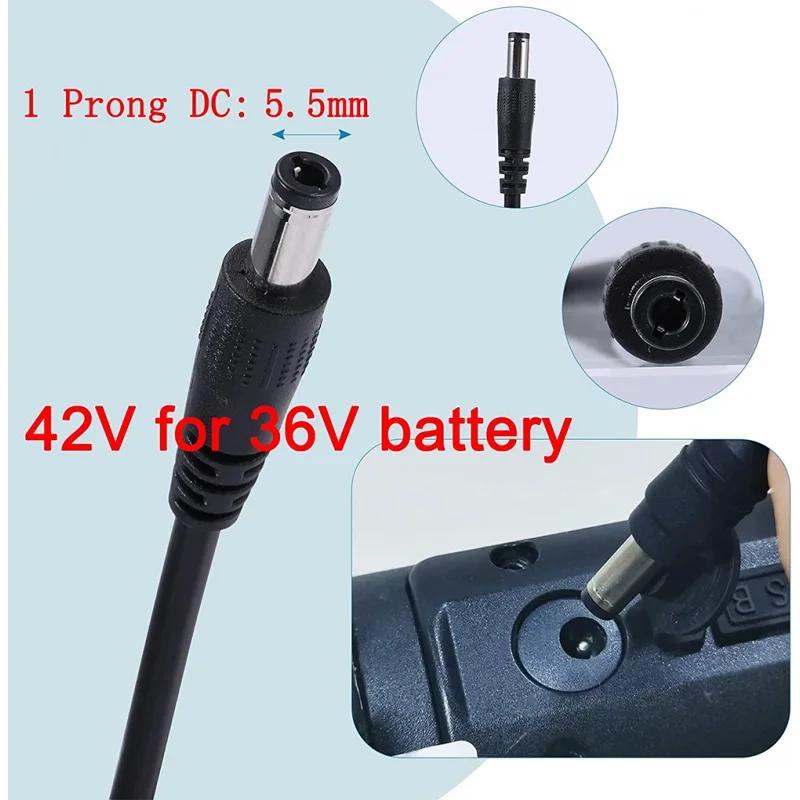 Chargeur universel pour vélo électrique 42V 2A 5A, 1 broche pour batterie au Lithium 36V 10S, Compat