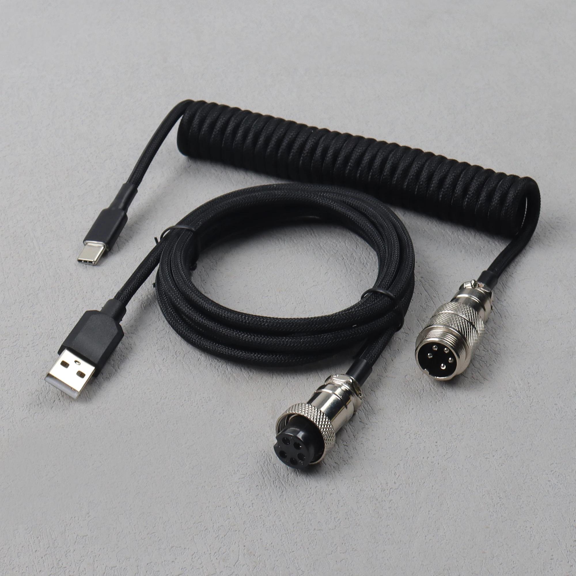 Câble enroulé pour clavier USB Type C, câble pour clavier mécanique à double gaine, pour clavier de