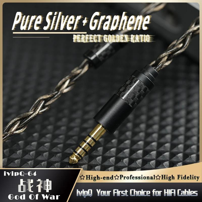 Câble de mise à niveau pour écouteurs HiFi ivipQ-64 God of War, 7N, graphène imprégné d'huile d'arge