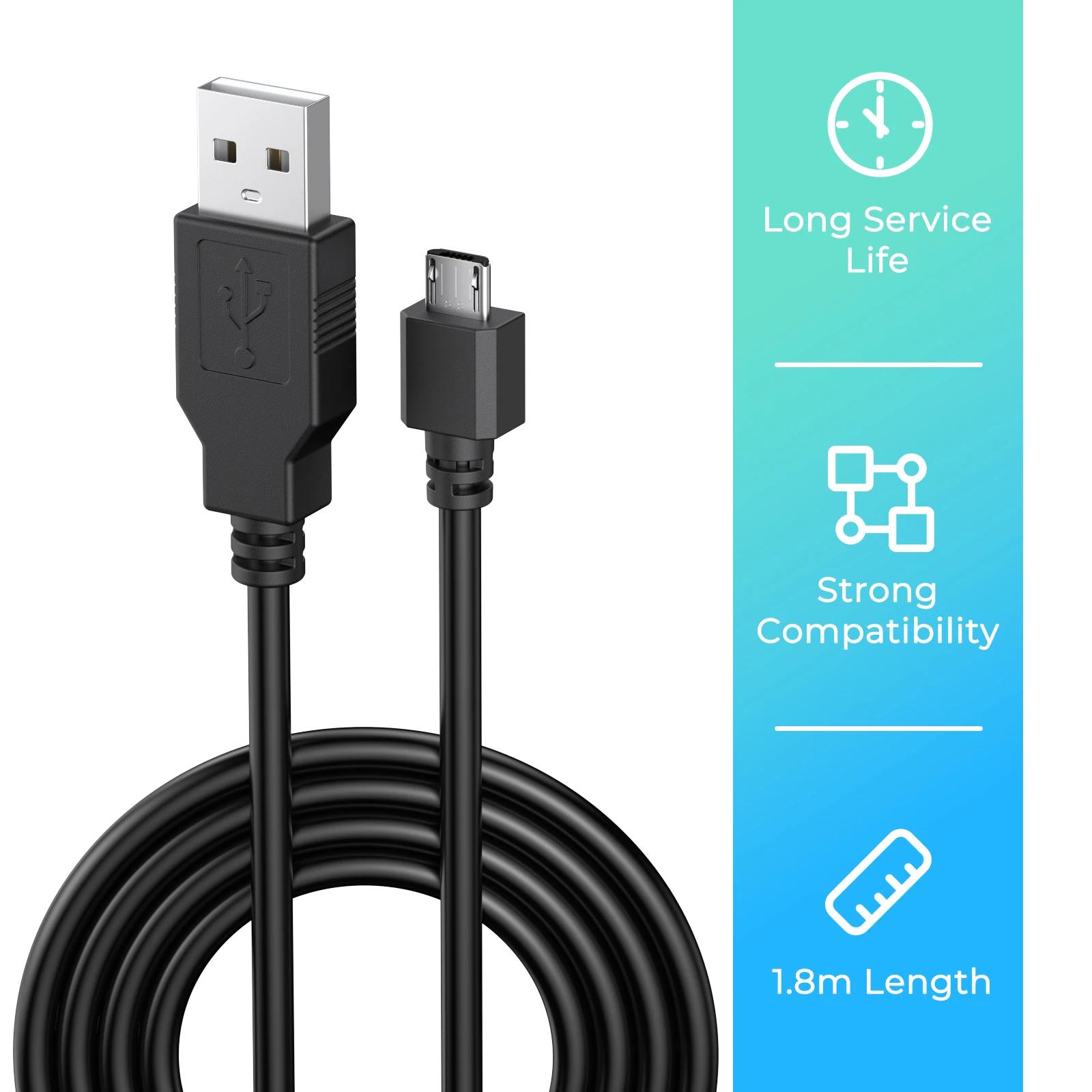 Câble de charge et de données USB de 1,8 m pour manette PS4, Kindle, appareil photo, smartphone, accessoires de jeu pour manette PS4