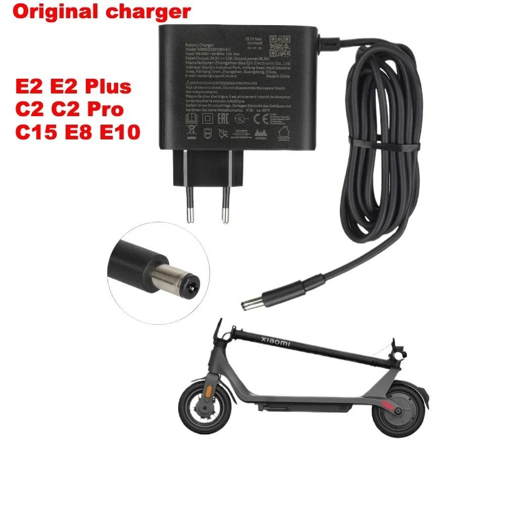 Chargeur de batterie d'origine pour trottinettes électriques Ninebot E2, E2 Plus, C2, C2 Pro, C15, E8, E10, MI4 Lite 2ème génération - Pièces détachées, adaptateur d'alimentation pour batterie
