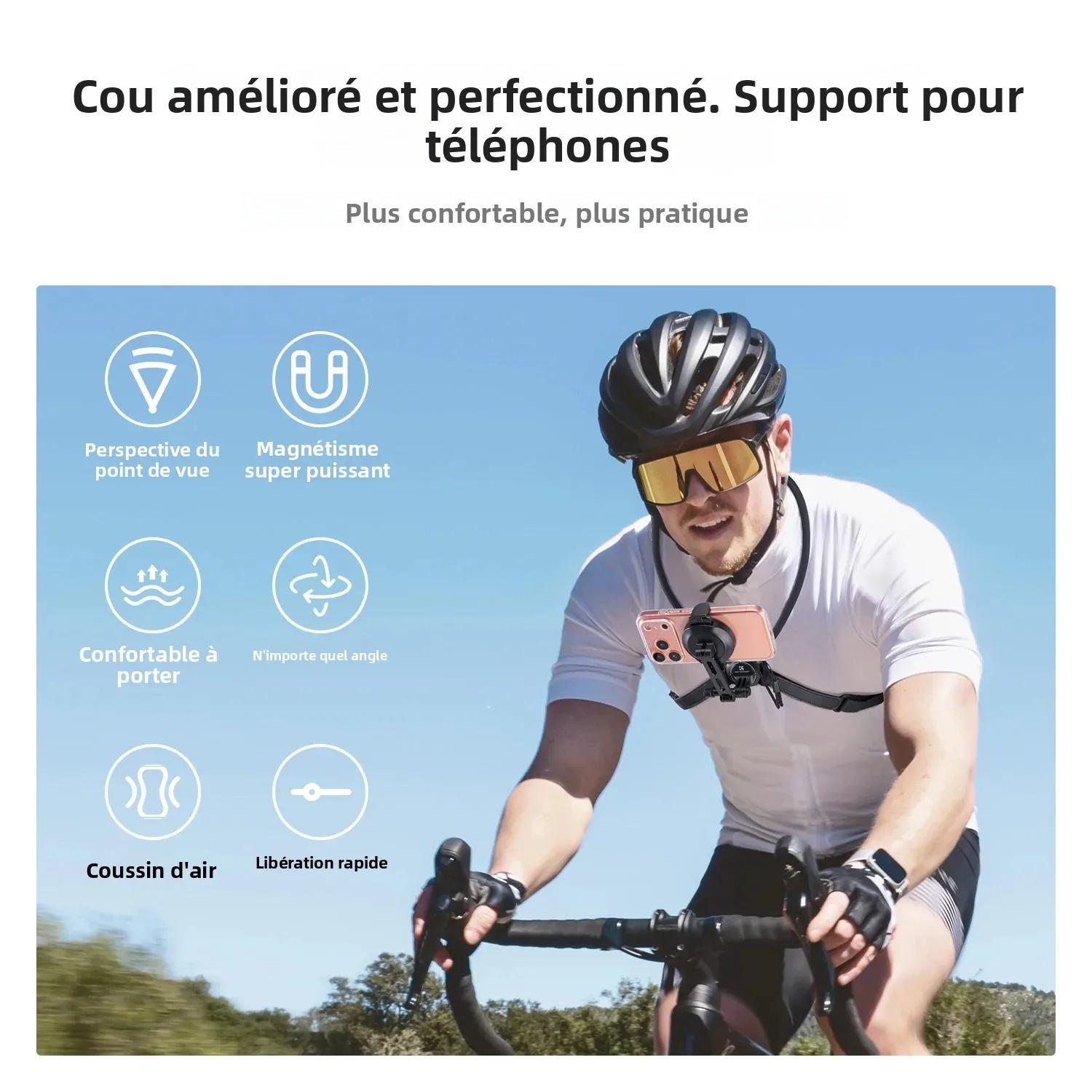 K&F CONCEPT Support 2 en 1 Magnétique et Clip pour Cou POV Mains Libres pour iPhone 17 16 15 Pro Max MagSafe Samsung