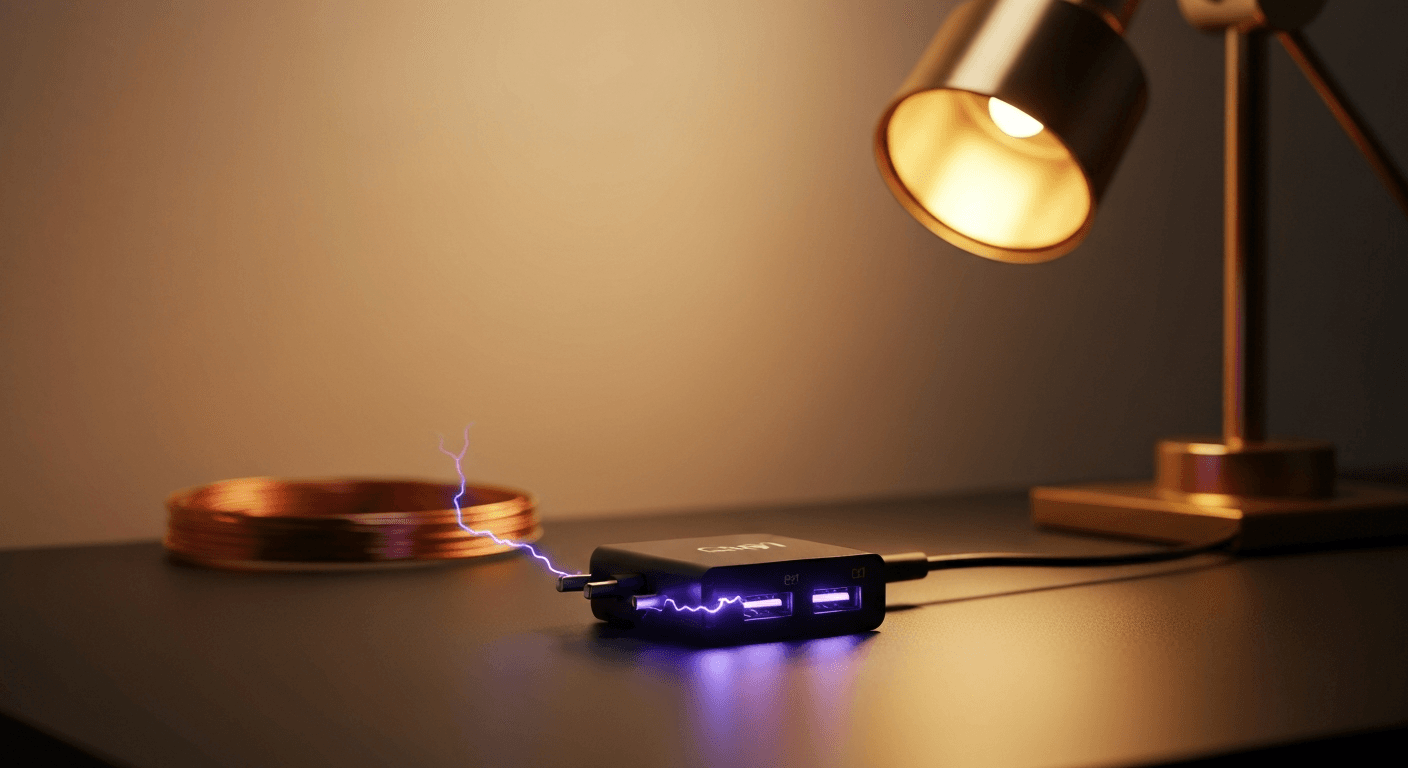 Chargeur GaN multiport Chargeurora sur établi