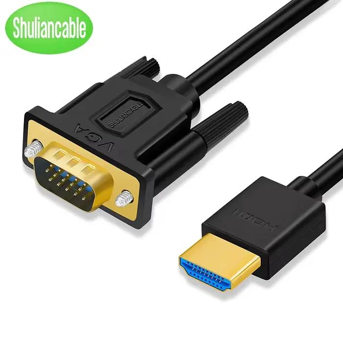 SHULIANCABLE-Câble HDMI vers VGA, prise en charge 1080P, mâle vers mâle, adapté pour ordinateur, PS4