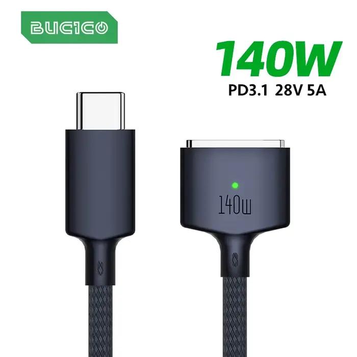 Câble USB C vers magnétique Mag 3, 140W (2m), adaptateur pour MacBook Pro Air M1 Pro M2 A2442 A2485