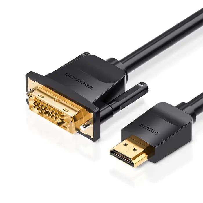 Vention câble HDMI vers DVI 1m 2m 3m DVI-D 24 + 1 broches prise en charge 1080P 3D câble HDMI haute