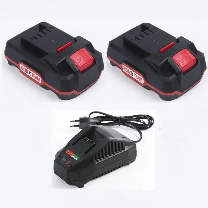 2 paquets 20 V 2,5 Ah Li-Ion Akku, 1 paquet de chargeur 2,4 A pour outils électriques Parkside X 20
