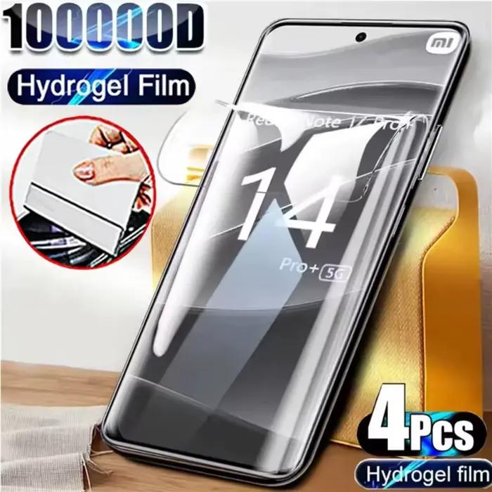 Film Hydrogel pour Xiaomi Redmi Note 14 13 12 11 Pro Plus 5G 10 9 8 Pro, 4 pièces, Film de protectio