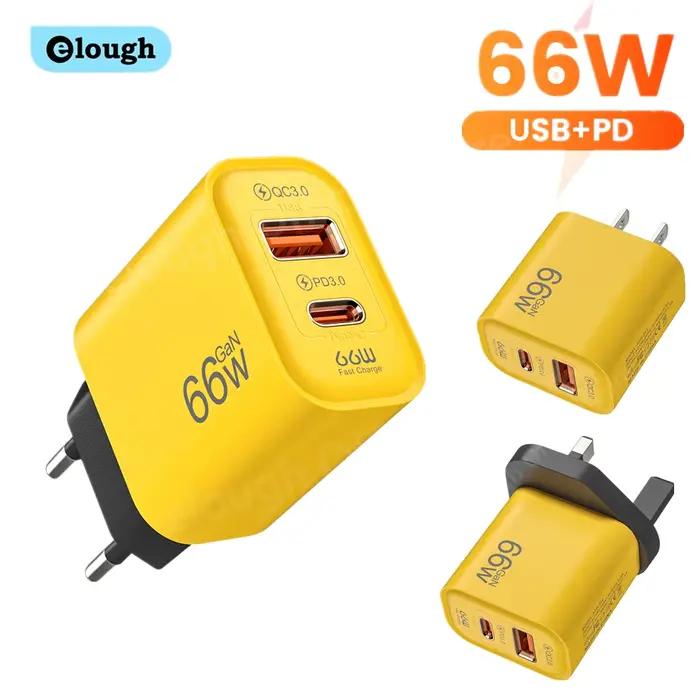 Elough 66W PD USB chargeur charge rapide Type C adaptateur de téléphone portable pour iPhone 16 15 S