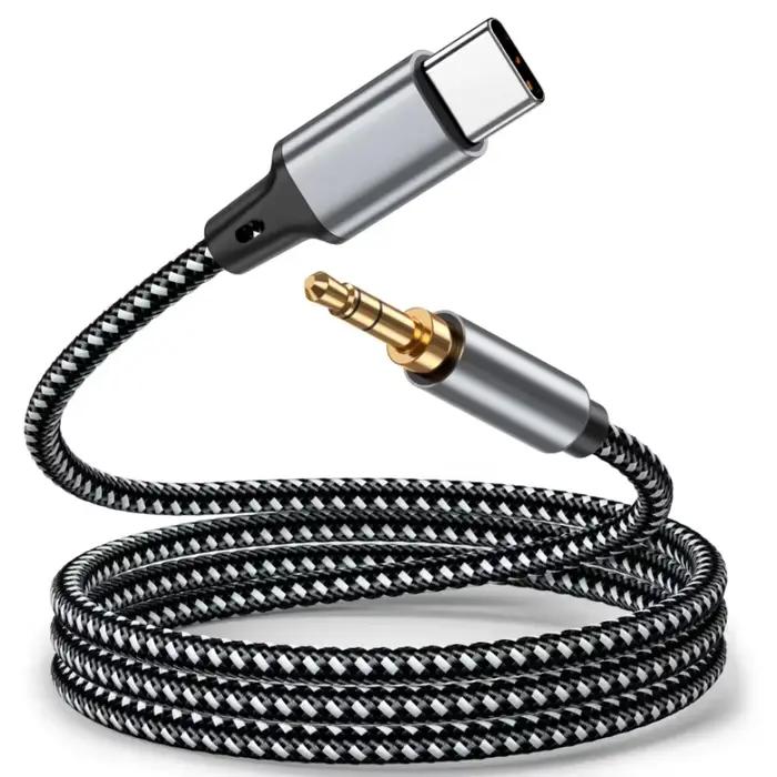 1m 1.5m 2m USB Type C à 3.5Mm Jack AUX câble DAC USB-C adaptateur Audio pour téléphone casque voitur