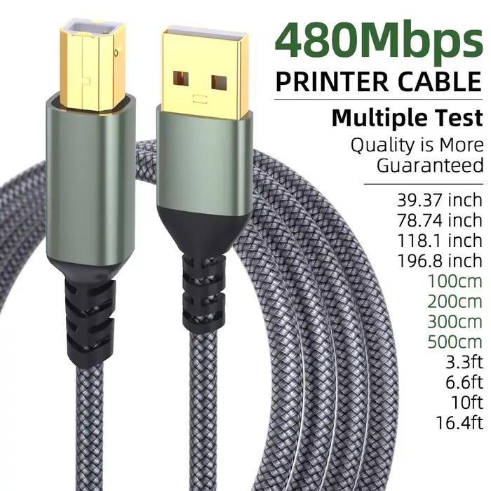 LAIHONEN USB B vers USB A câble d'imprimante USB 2.0 mâle à mâle cordon de Scanner cordon d'impriman