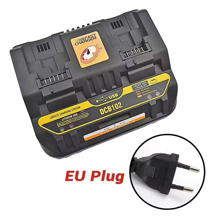 Chargeur de batterie Li-ion DCB102, charge rapide, pour DeWalt 12V 14.4V 18V 20V DCB105 DCB200, doub