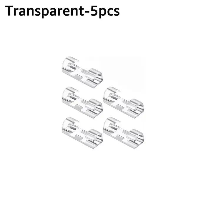 5/20 pièces – Clips de gestion de câbles autocollants en plastique transparent pour câbles TV, PC, U