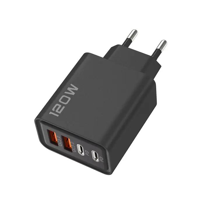 Chargeur mural universel 120W à 4 ports USB C PD QC3.0 pour iPhone, Samsung, Xiaomi, Huawei et table