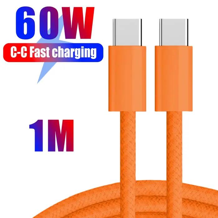 Câble de données USB-C à charge rapide PD 60W de 1 à 3 mètres pour iPhone 17 16 Pro Max 17 Air, câbl