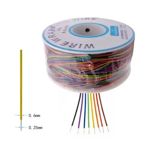 Câble métallique de 250M 30awg, 8 couleurs, câble à souder PCB, cavalier de planche à pain de 0.55mm