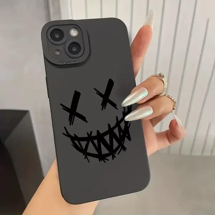 Coque noire imprimée crâne souriant diable, étui souple pour Xiaomi Redmi Note 14 13 12 Pro Plus 5G