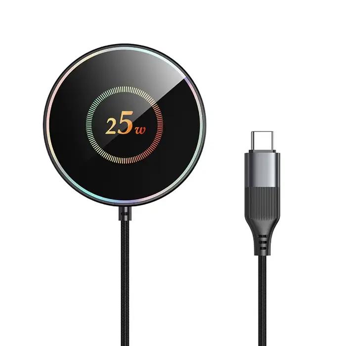 Chargeur sans fil magnétique Lenovo 25W, câble tressé de 1,2 m, chargeur portable, chargeur rapide p