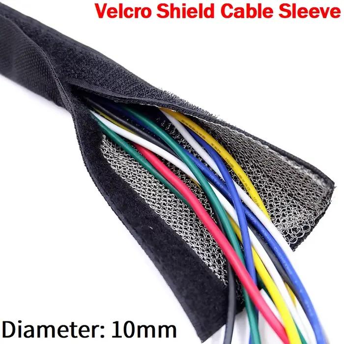 Manchon de câble blindé 10mm avec bande Velcro, gaine de harnais en Nylon isolant, Anti-interférence