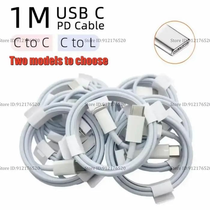 20/50/100 pièces 1M Type c à Type c câble USb-C 2A câbles PD de charge rapide pour Galaxy S20 S21 No
